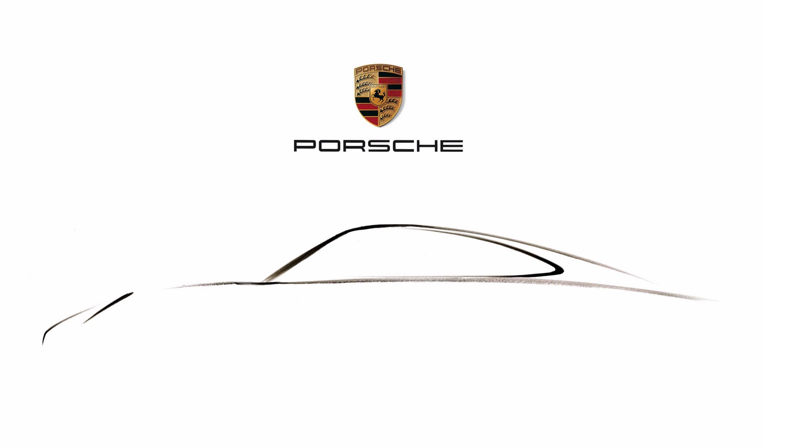 Silhouette Porsche 911 mit Porsche wappen