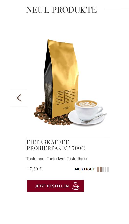 kaffee hoppla mobile product page