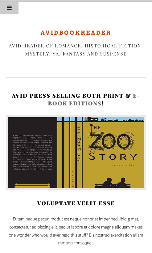 Avidbookreader Avid reader of romance historical fiction mystery YA fantasy and suspense milo 3oneseven Design