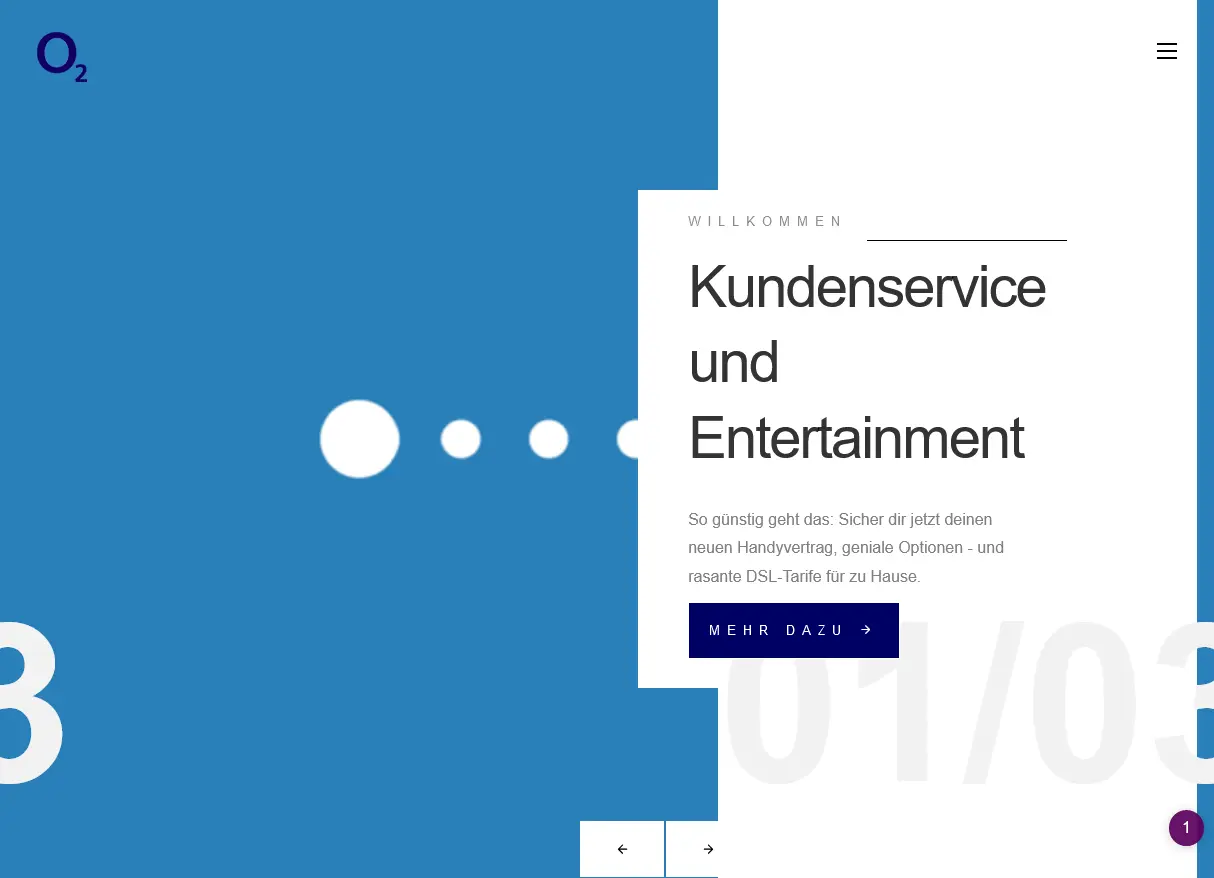 o2 frontpage ecommerce design