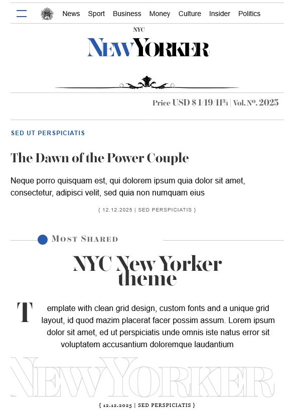 New Yorker magazine theme