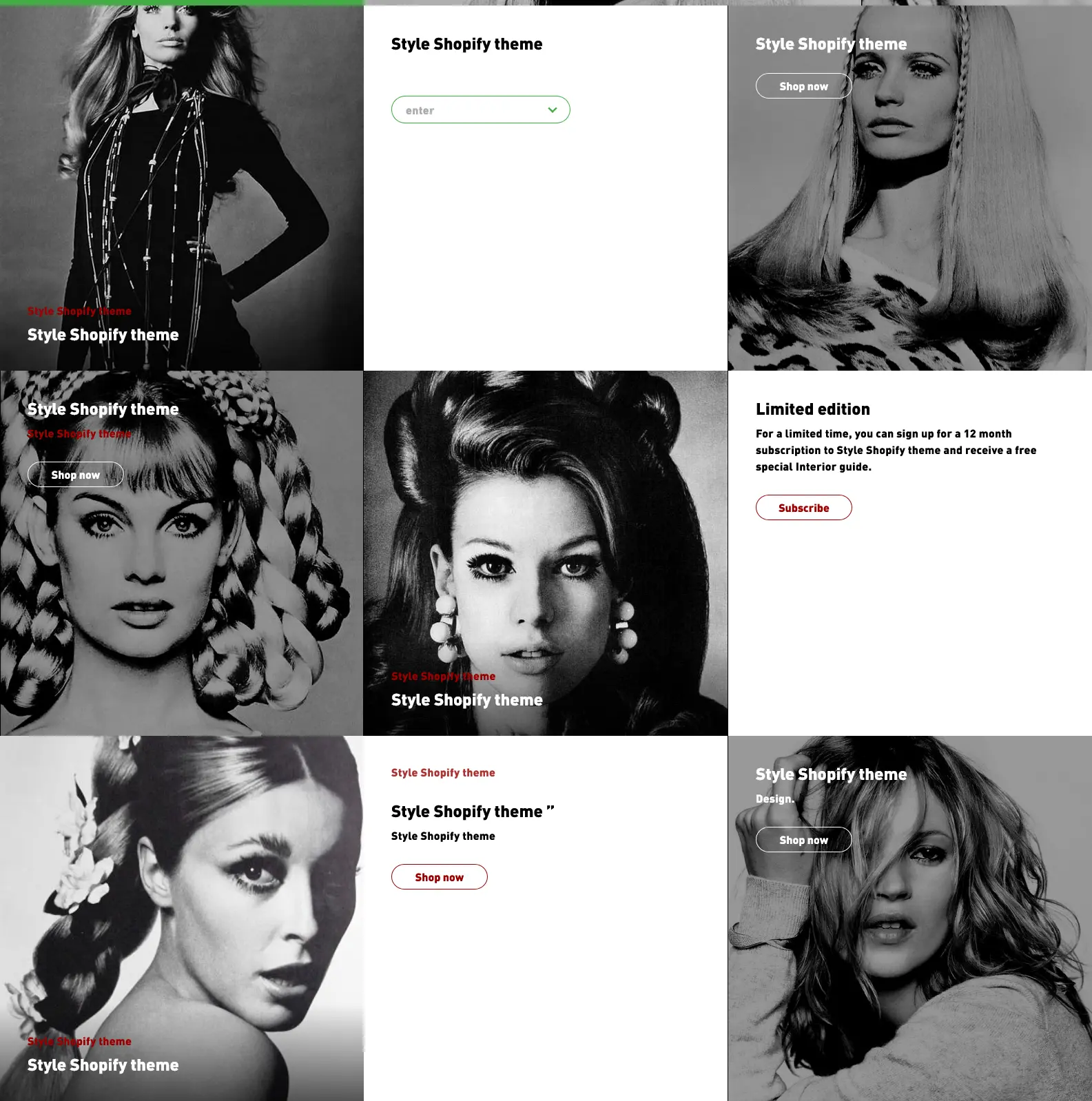 Moss model  theme homepage ecommerce design