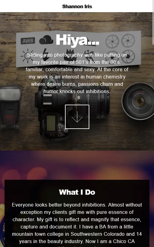 Shannon Iris homepage development