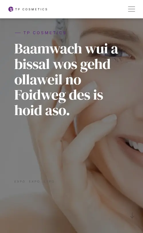 TP Cosmetics product page ecommerce shopify design