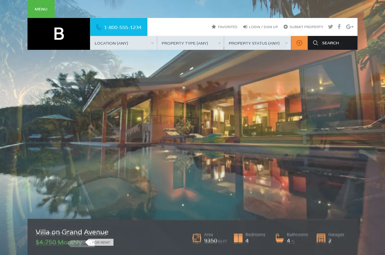 Trending features Living template