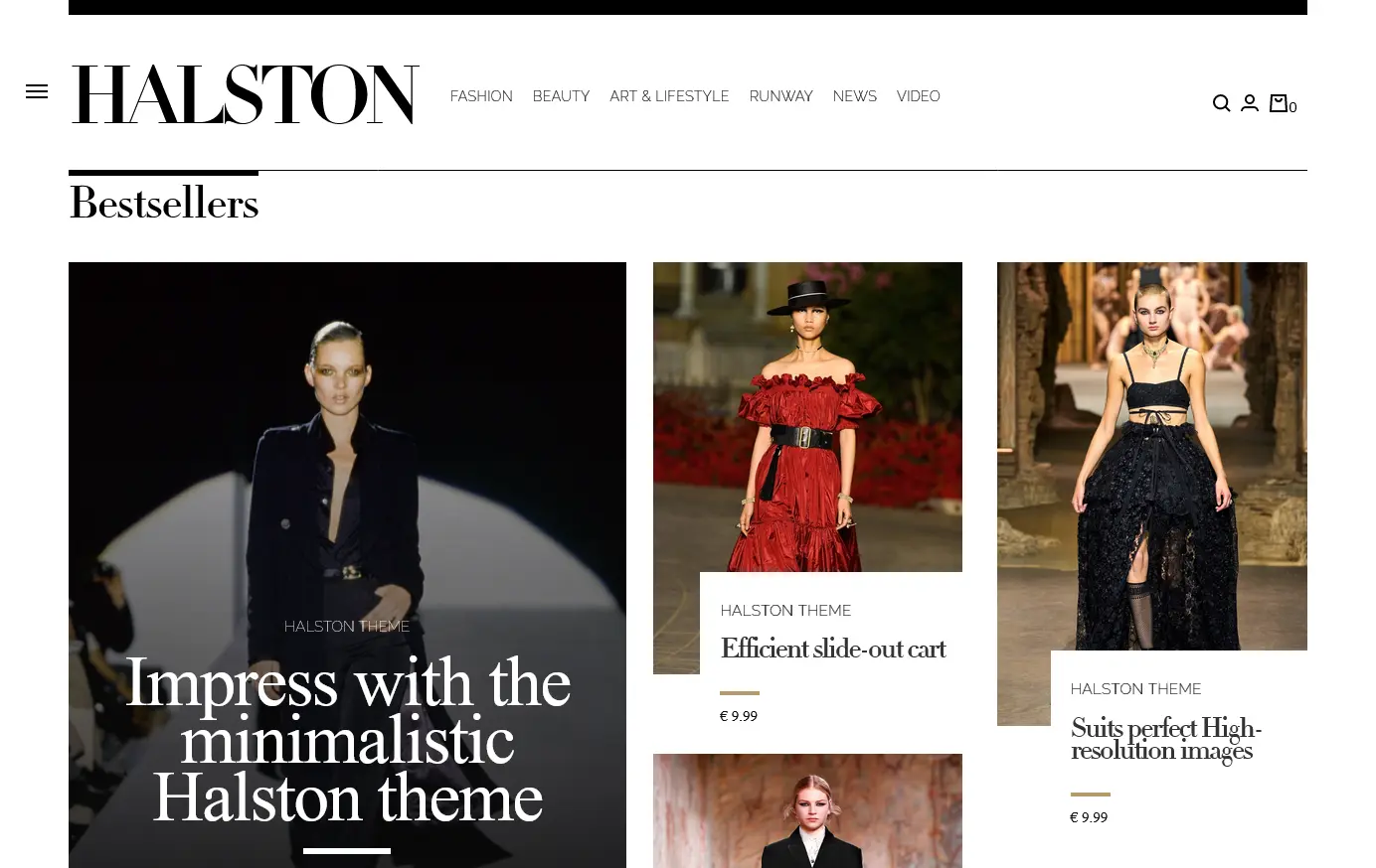 HTX Halston theme homepage ecommerce shopify design