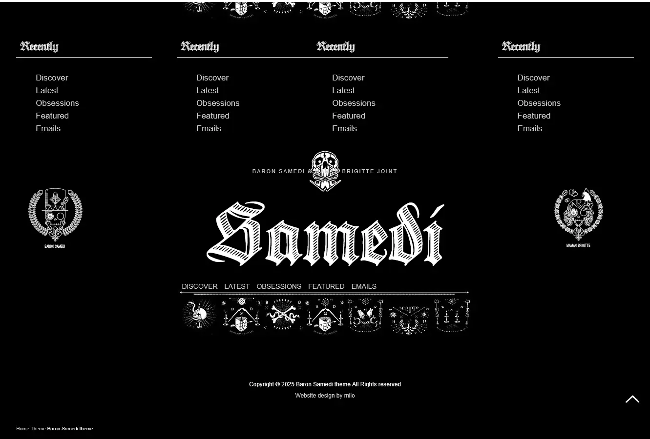 Baron Samedi footer section