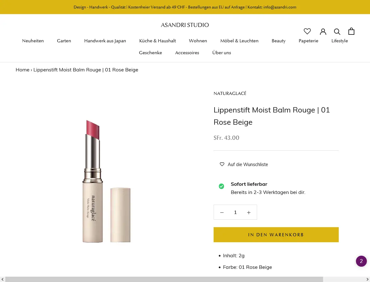 asandri mobile product page ecommerce shopify design