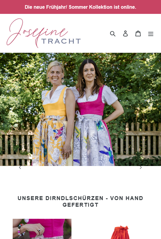 Josefine Tracht mobile ecommerce design