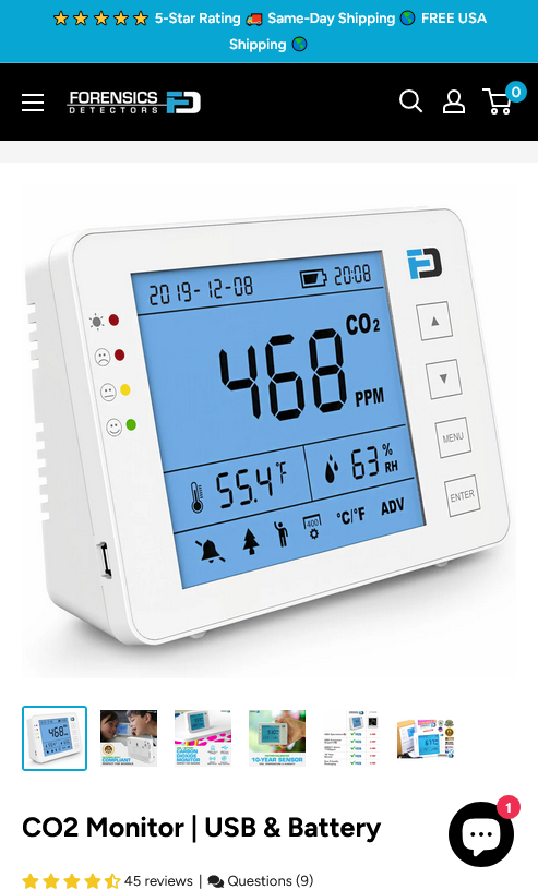 CO2 Monitor and Carbon Dioxide Meter