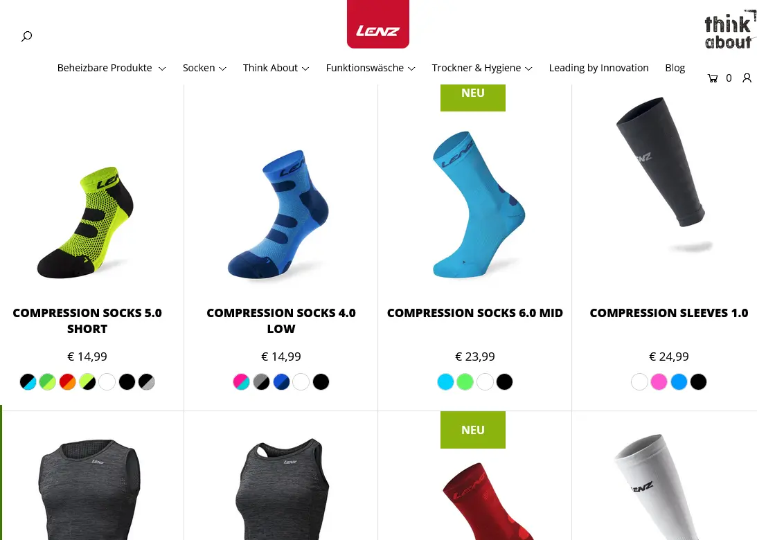 lenz mobile ecommerce design