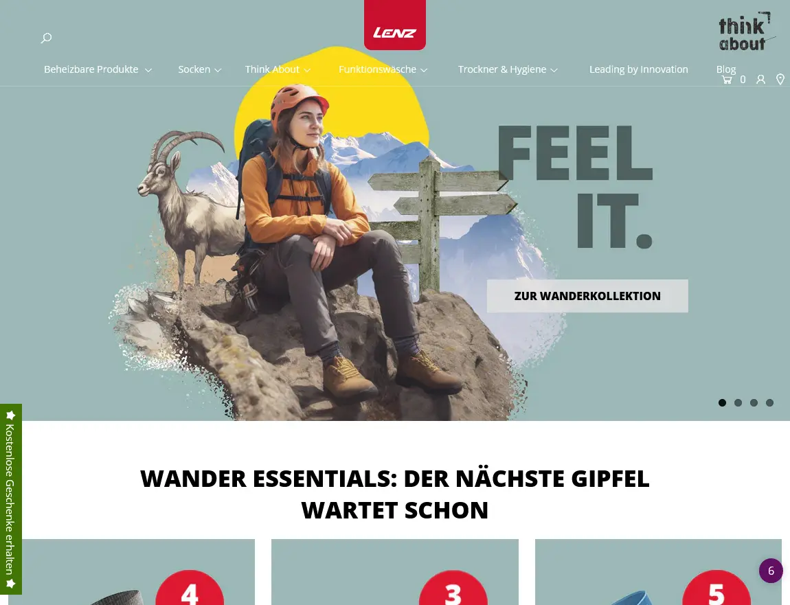 Lenz front page ecommerce shopify design