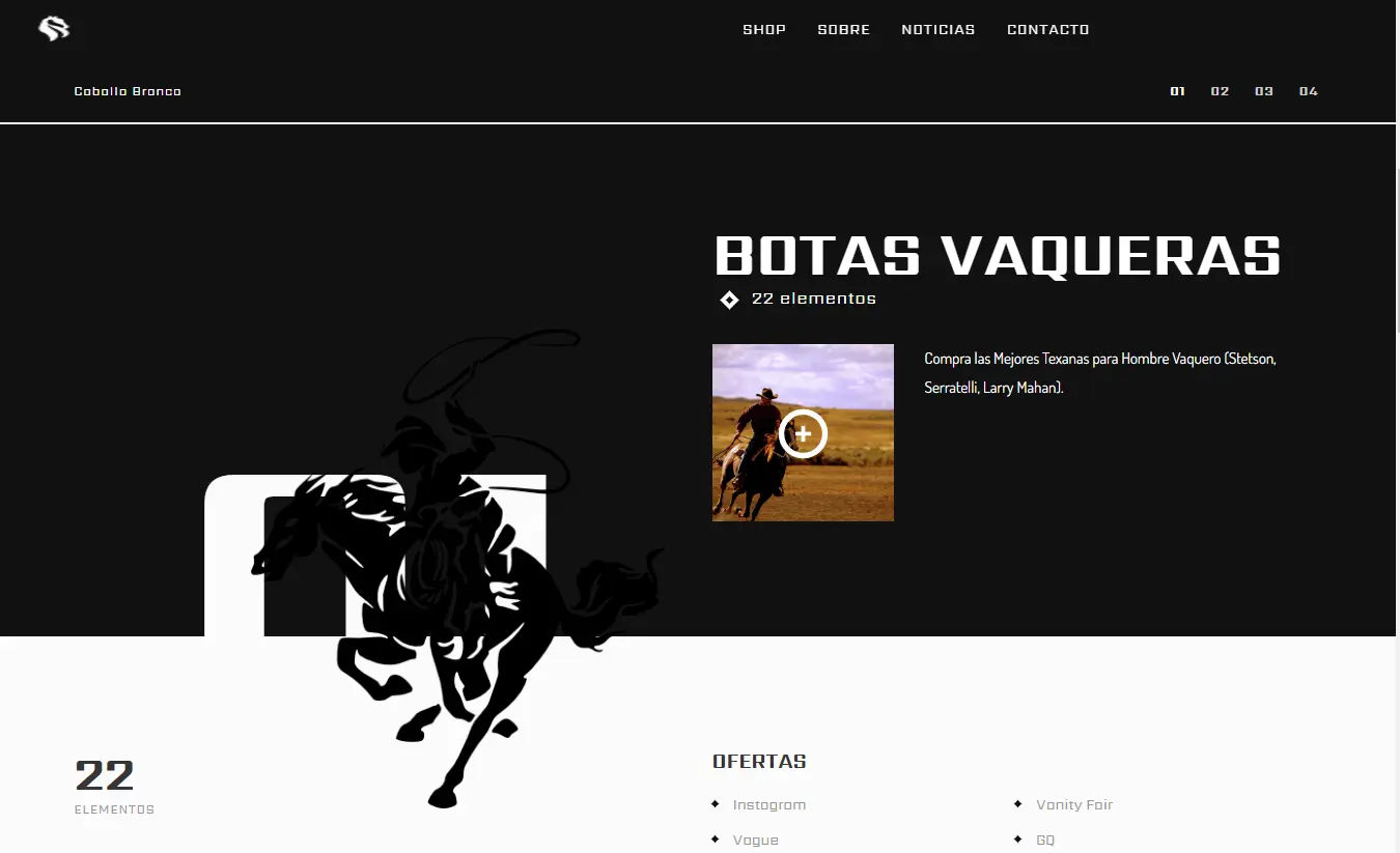 CaballoBronco product page ecommerce shopify design