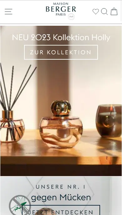 Lampe Berger  mobile ecommerce shopify design