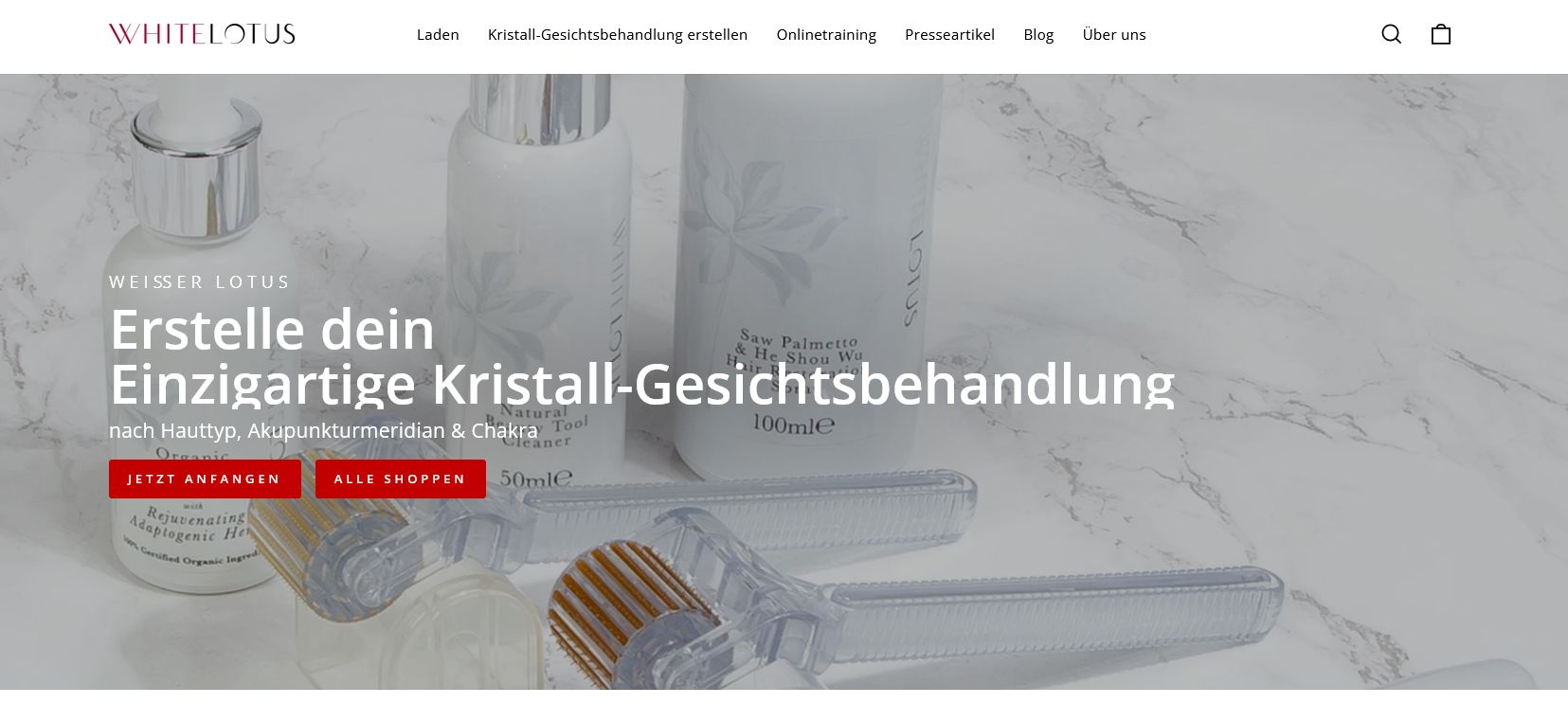 White Lotus front page ecommerce shopify design