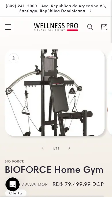 Wellness Pro Fitness Equipment mobile ecommerce shopify design