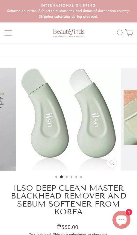 BeautéFinds front page ecommerce