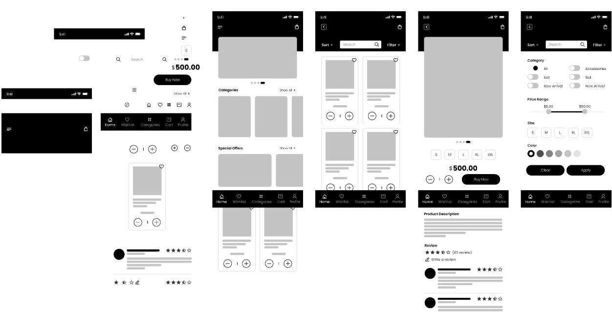 löfte mobile ecommerce design