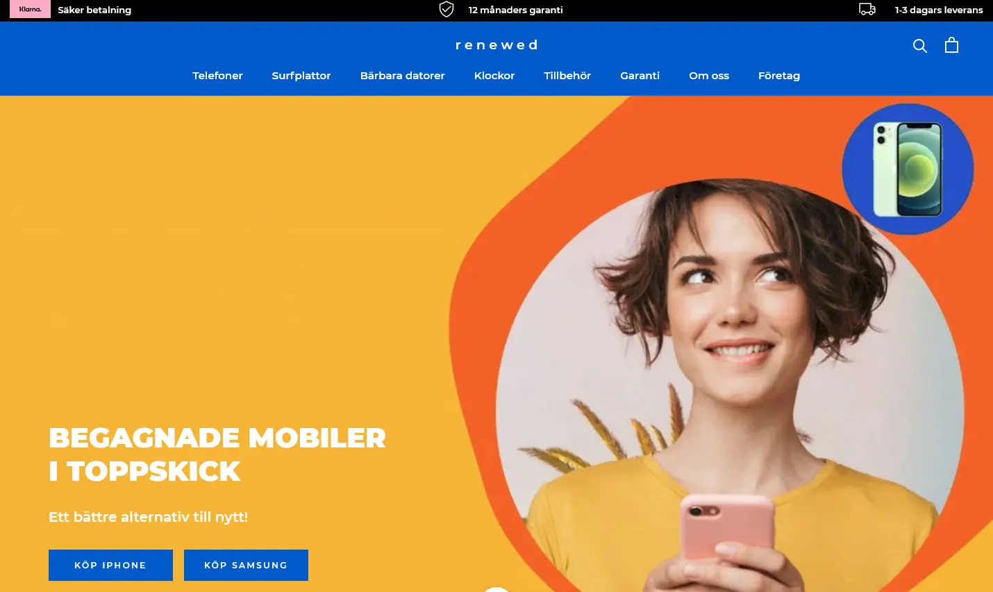 re!Newed front page ecommerce shopify PLUS design