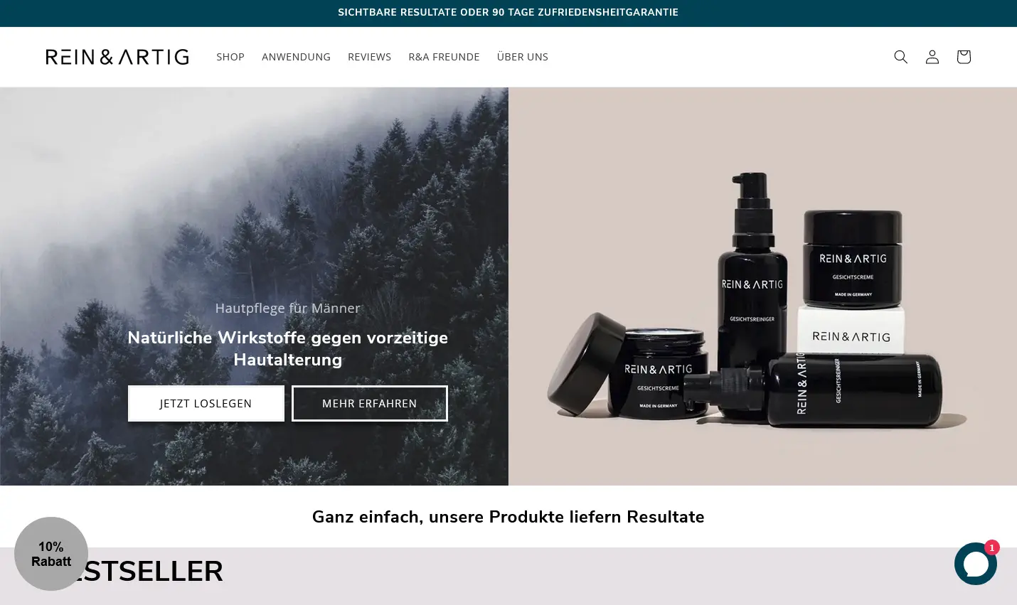 Rein & Artig mobile ecommerce design