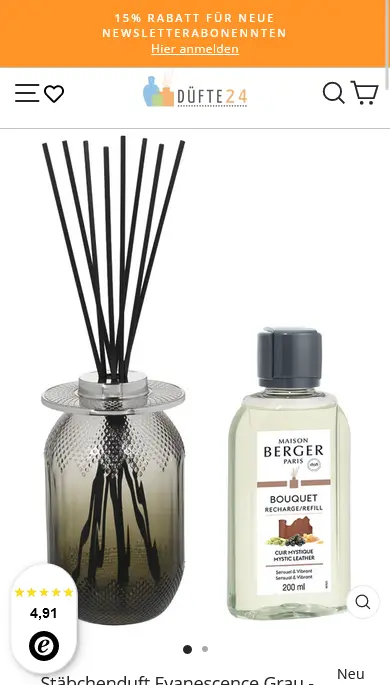 Lampe Maison Berger product page ecommerce shopify design