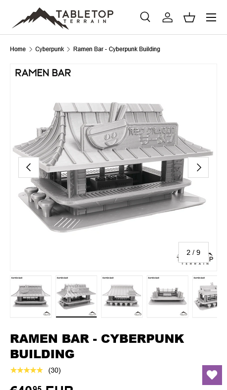 Tabletop Terrain product page ecommerce