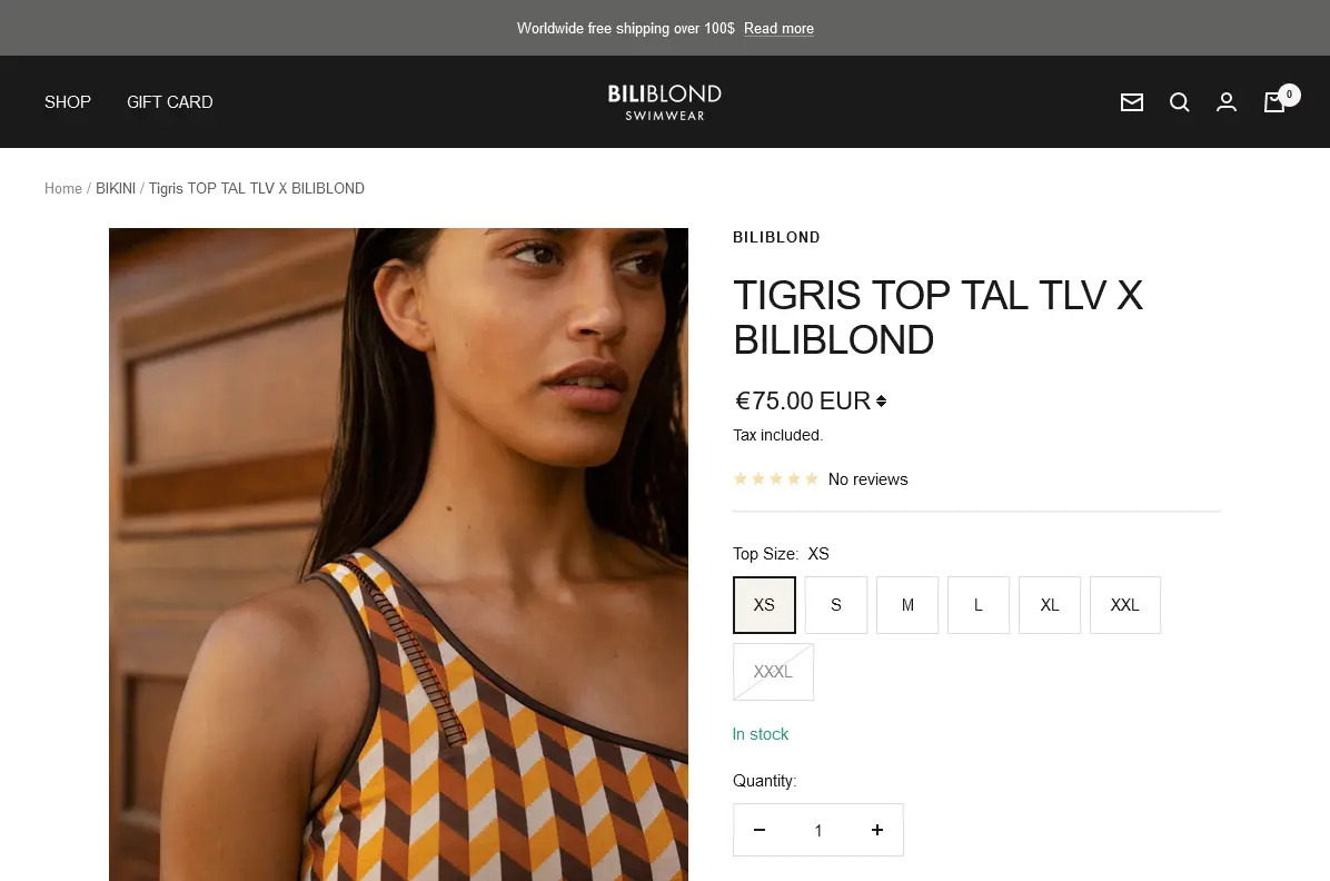 BILIBLOND product page ecommerce shopify design