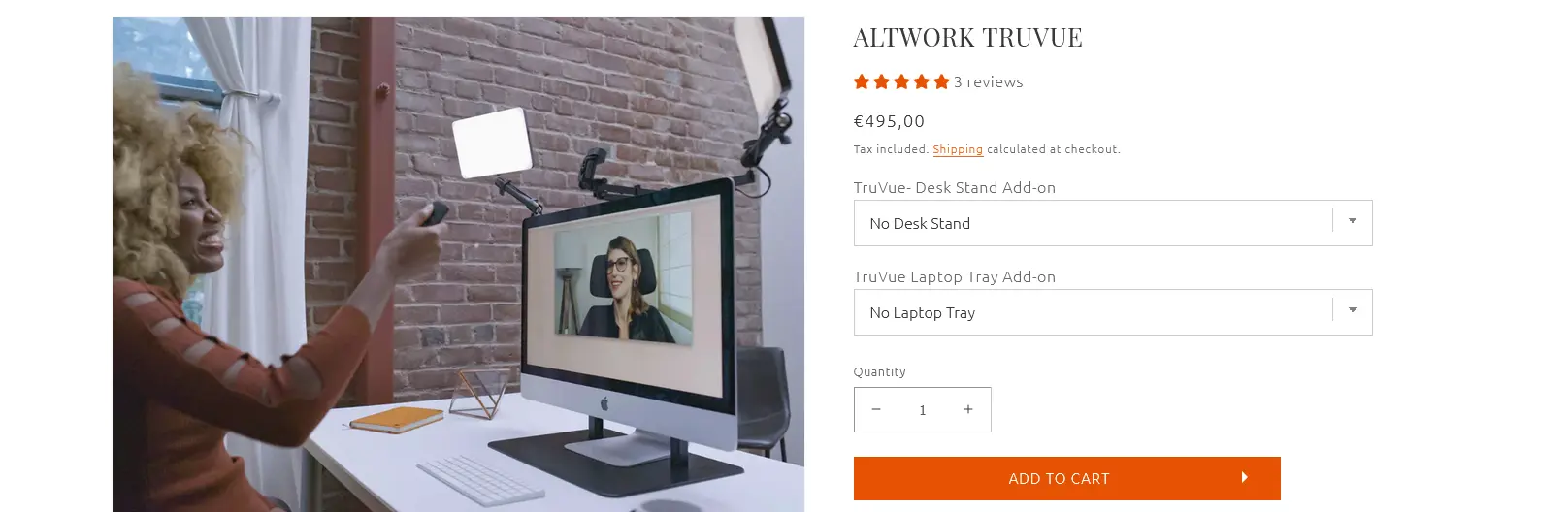 Altwork product page ecommerce shopify design