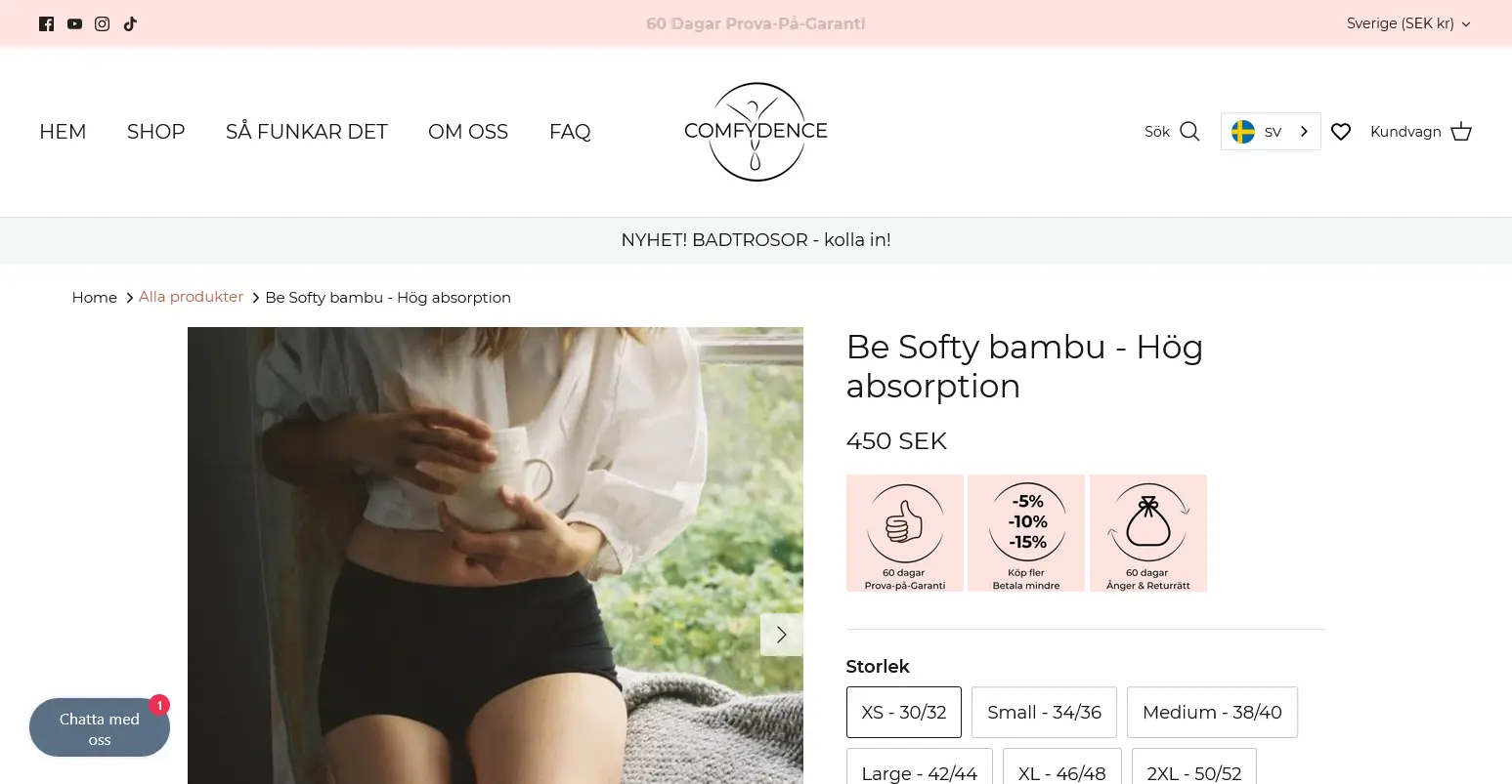 Comfydence product page ecommerce shopify design