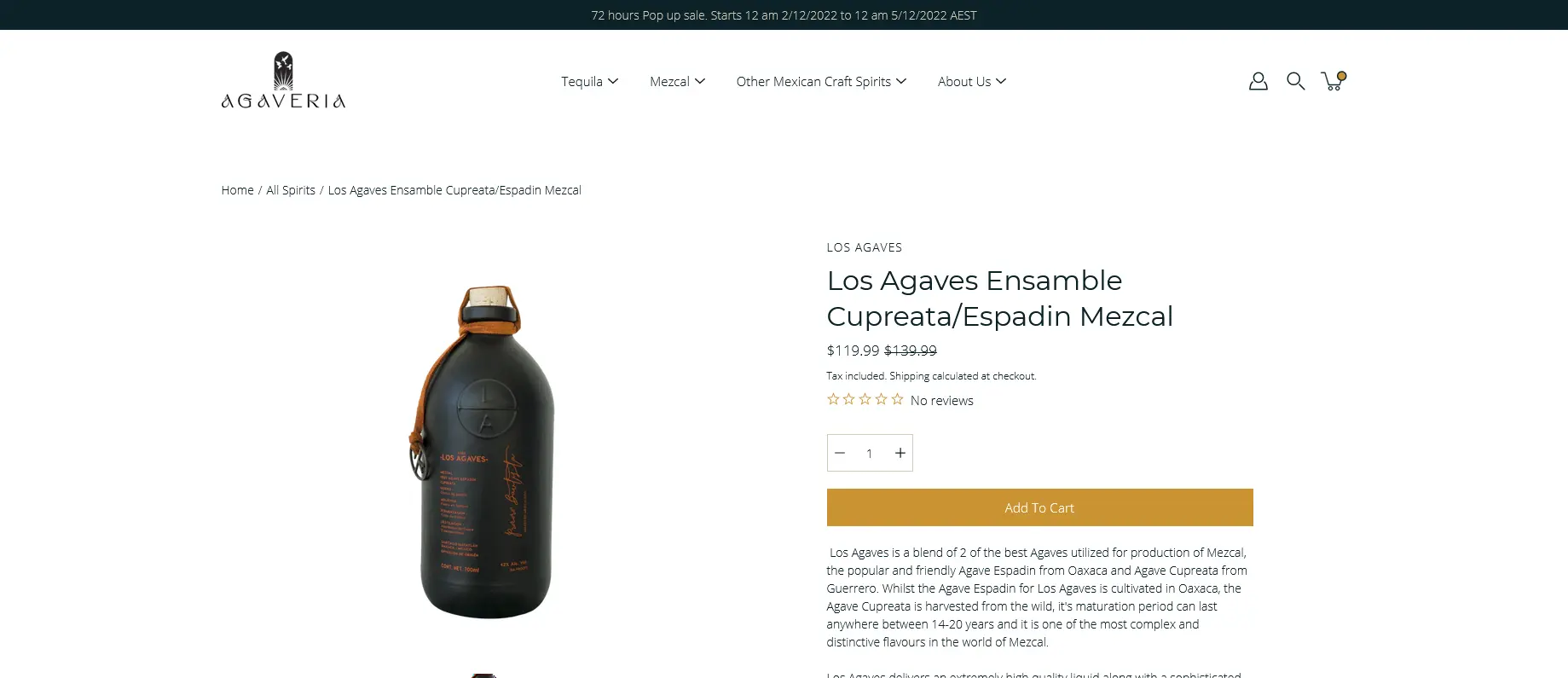 Agaveria product page ecommerce shopify design