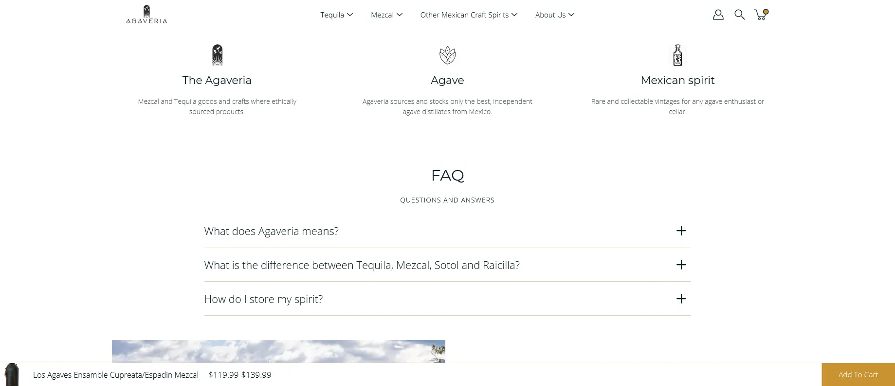 Agaveria productpage ecommerce shopify design
