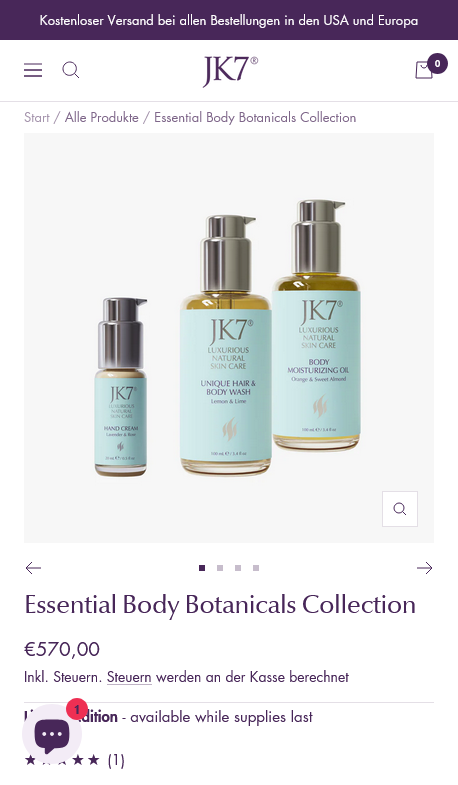 JK7® Skincare product page ecommerce