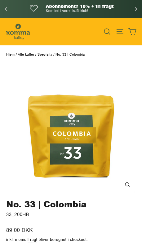 Komma Kaffe Umstrukturierung der Website-Architektur