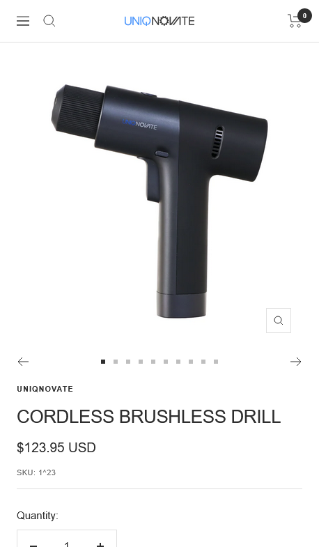 UniqNovate product page ecommerce