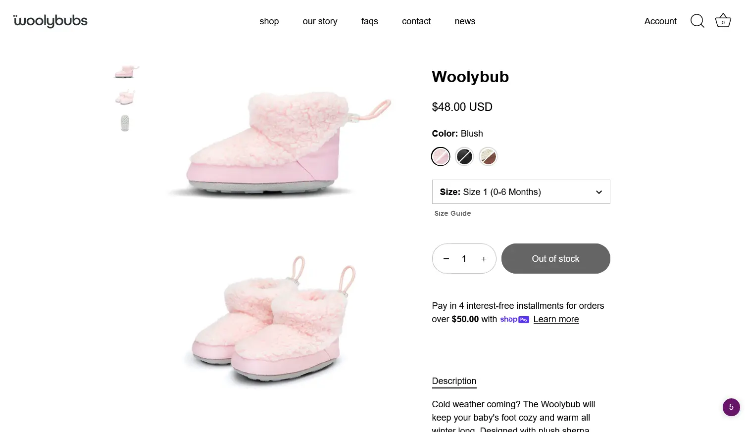 Woolybub mobile ecommerce design