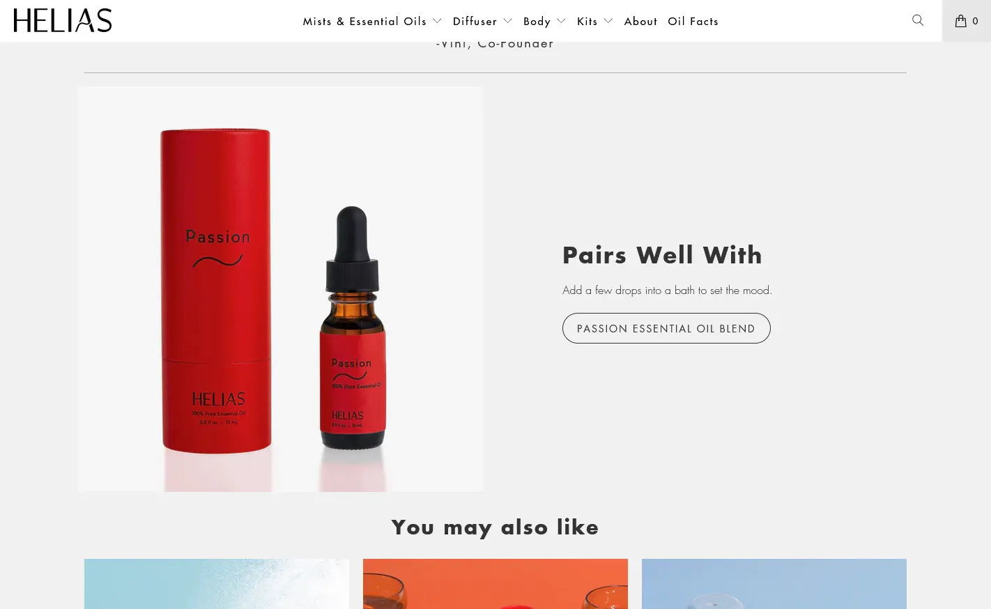 helias product page ecommerce shopify design