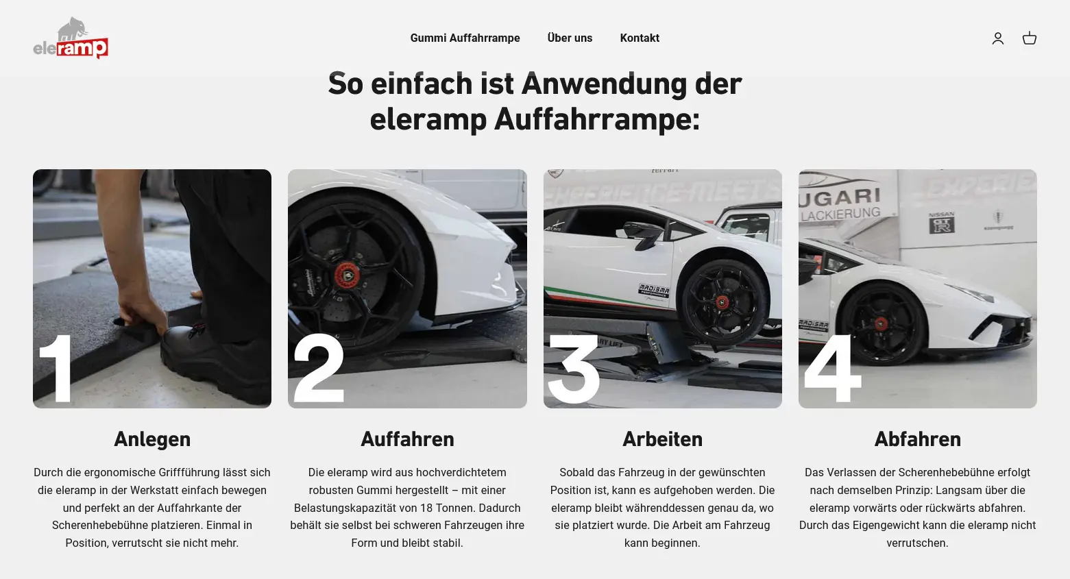 eleramp product page ecommerce shopify design