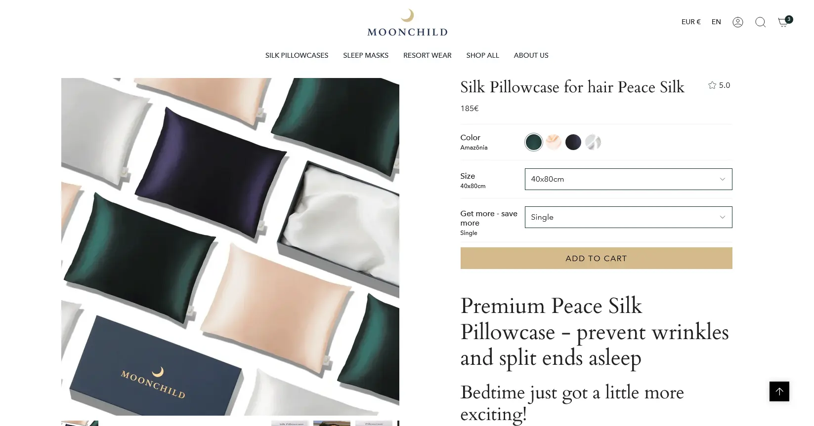 Moonchild® product page ecommerce shopify design