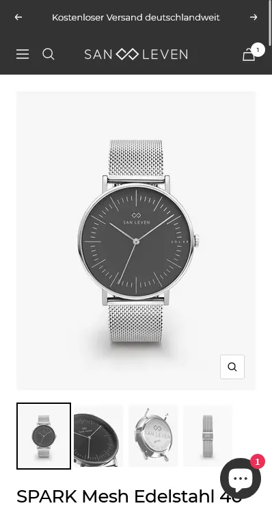 SPARK Mesh Edelstahl 40 mm Silver Shadow