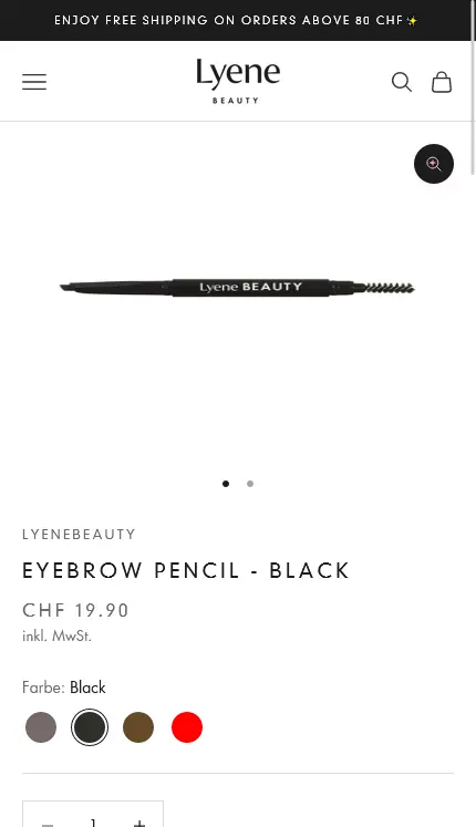 Lyenebeauty product page