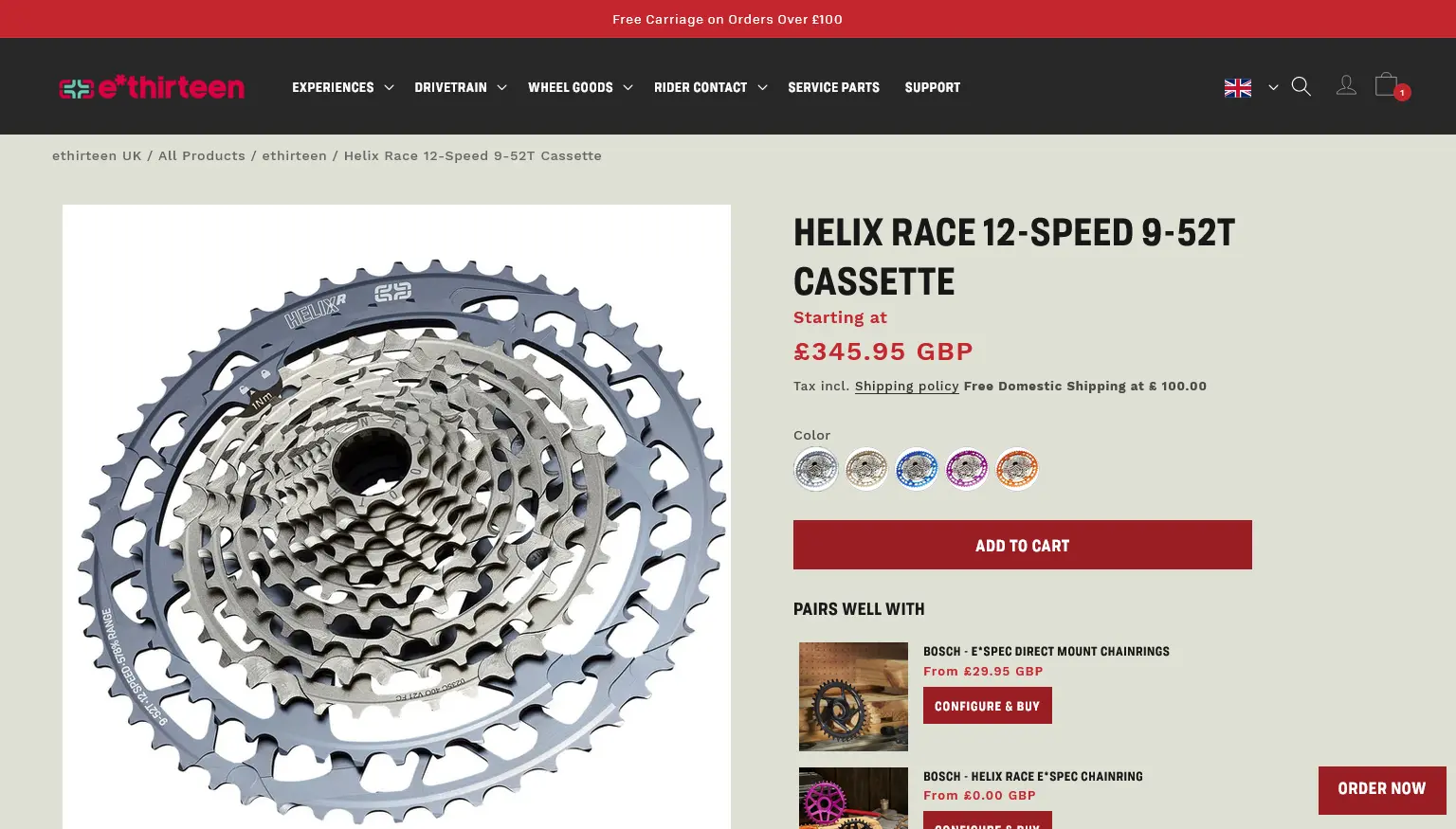 e*thirteen productpage ecommerce design