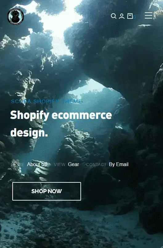 Scuba-theme-template-mobile ecommerce design