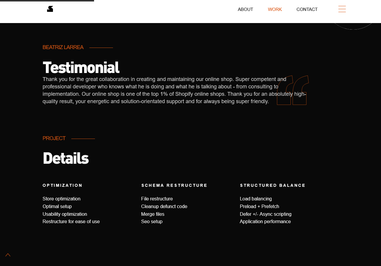 Beatriz Larrea front page ecommerce design Beatriz Larrea front page ecommerce design