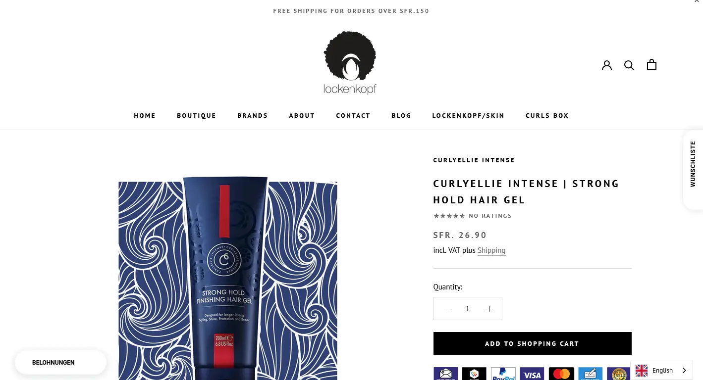 Lockenkopf product page ecommerce