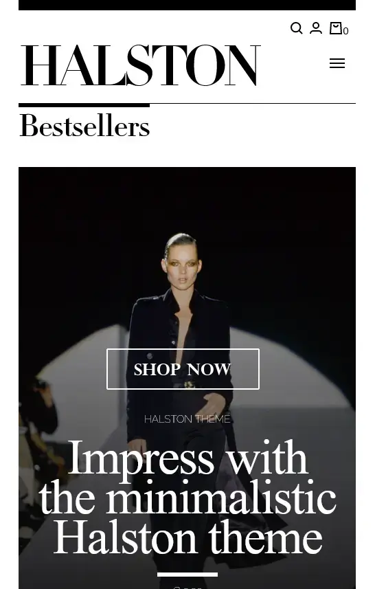 Halston  mobile ecommerce shopify design