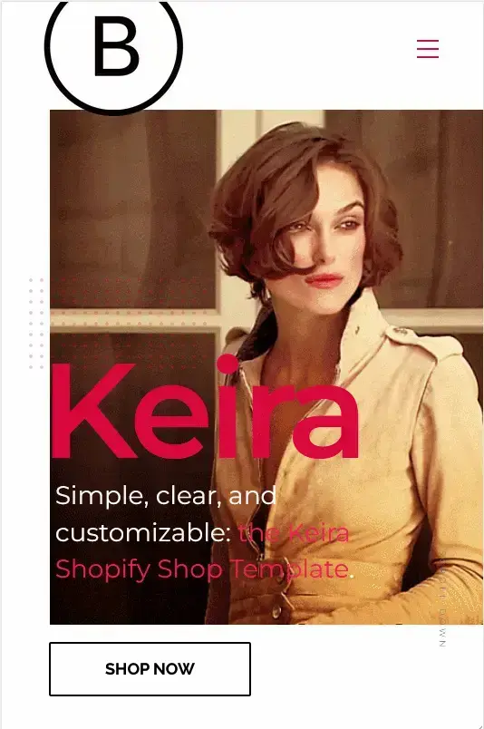 Keira  mobile ecommerce shopify design