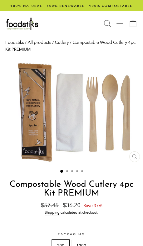 Foodstiks product page ecommerce design