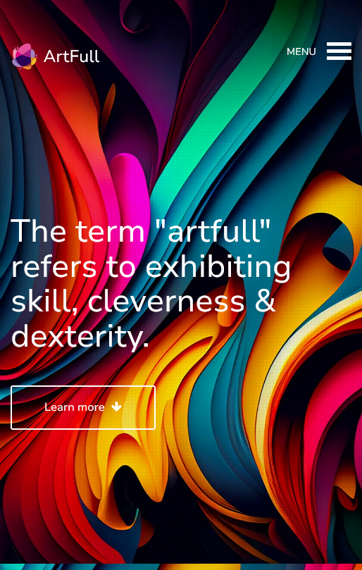 responsive mobile app with the ArtFull theme